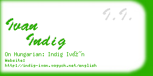 ivan indig business card